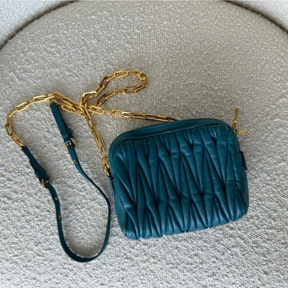 Miu miu matelassé crossbody bag - Lagoon Blu - Picture 4 of 10